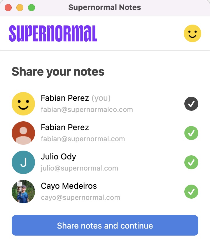 share dialogue to send notes to call participants
